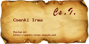Csenki Irma névjegykártya